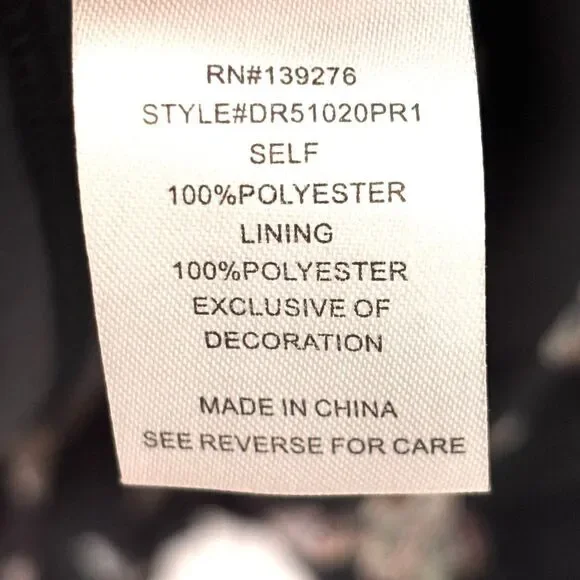 DR2 by Daniel Rainn L pleat back black crochet detailed paisley Pockets V-neck d - Picture 14 of 16